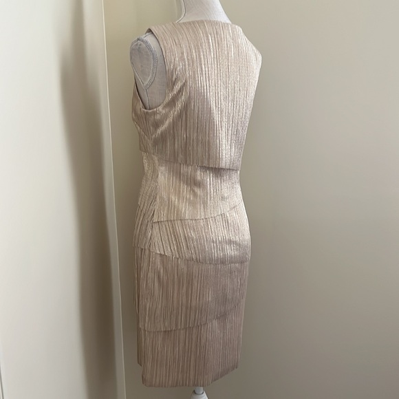 Alex Marie Elegant Gold Sleeveless Dress - Picture 9 of 15